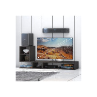 Klaxon L Shape Engineered Wood Entertainment TV Unit/Display Storage Cabinet Rack with Decor Shelf (Brown)