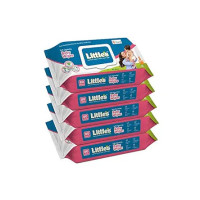 Little's Soft Cleansing Baby Wipes Lid, 80 Wipes (Pack of 5)