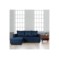 Sunuzu Francis Four Seater LHS L Shape Sofa (Dark Blue)