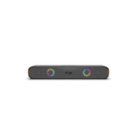 amazon basics X12R 16W Bluetooth Soundbar with 2000 mAh Battery | 2X Bass | Up to 10 hrs of Playback | RGB Lights | Bluetooth 5.3, Aux & USB Connectivity (Black)