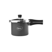Pigeon By Stovekraft Hard Anodised Pressure Cooker with Outer Lid Induction and Gas Stove Compatible 3 Litre Capacity for Healthy Cooking (Black)