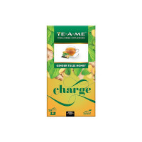 TE-A-ME Ginger Tulsi Honey Herbal Tisane, 25 Tea Bags | Herbal Tea for Immunity, Stress Relief | 25 Dry Tulsi Leaves, Ginger, and Honey Herbal Tea Bags