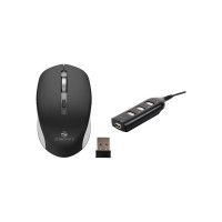 ZEBRONICS Zeb-Jaguar Wireless Mouse, 2.4GHz with USB Nano Receiver, High Precision Optical Tracking & ZEB-90HB USB Hub, 4 Ports, Pocket Sized, Plug & Play, for Laptop & Computers