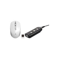ZEBRONICS Zeb-Jaguar Wireless Mouse, 2.4GHz with USB Nano Receiver, High Precision Optical Tracking, 4 Buttons(White+Grey) & ZEB-90HB USB Hub, 4 Ports, Pocket Sized, Plug & Play