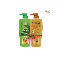 Dabur Vatika Ayurvedic Shampoo - 640ml + Dabur Vatika Health Shampoo - 640ml | Repairs Hair damage, Controls Frizz | For All Hair Types | Goodness of Natural Ingredients