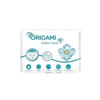 Origami 2 Ply Kitchen Tissue Paper Roll - 6 in 1 (60 Pulls Per Roll, 360 Sheets)