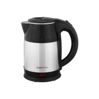 Amazon Basics Electric Kettle 1400 Watts 1.8 litres with Auto-Shut Off | Stainless Steel Inner Body with Cool-Touch Handle and lid | Swivel-Base, Power Indicator (Black and Silver)
