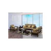 Mamta Decoration Solid Sheesham Wood Sofa Sets for Living Room 3+2+1 (Walnut Dark Brown)
