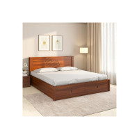 Nilkamal Electra Premier with Storage | 1 Year Warranty Engineered Wood Queen Hydraulic Bed (Finish Color - Walnut, Delivery Condition - Knock Down)