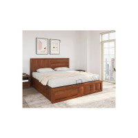 @home By Nilkamal Gladiator King Bed with Hydraulic Storage (Brown)