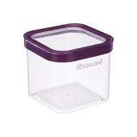 Floraware Food Safe Plastic Multiuse Square Fit-Lock Airtight Storage Jar, Grocery Container, BPA free, 750 ML (Purple, 2)