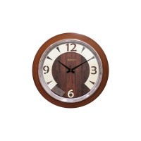 Amazon Brand - Solimo Stylish Numbers Wall Clock | Wooden | Silent Sweep Movement | 16 Inch | Brown