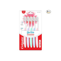 Colgate Gentle Sensitive Care Ultra Soft Bristles Manual Toothbrush for Adult - 5Pcs, Multicolour