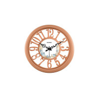Amazon Brand - Solimo 14-inch Classic & Modern and Stylish Silent Movement Large Numbers Wall Clock - Orange