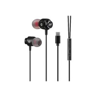 Ant Value IEH 20 Gaming USB Type C Earphones Stereo wired Earbuds with Noise Cancelling Microphone - Compatible with Samsung, Google Pixel 2/XL, Xiaomi, Huawei, Oppo,One plus,Vivo and More – Black