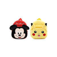 DZert Kids School Bag/Nursery/Picnic/Carry/Travelling Bag Soft Plush Backpack School Bag for Kids- 2 to 5 Age - Pack of 2 (Micky & Pikachu)