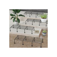 WonderStand Titan Plant Stands (Set of 4) Plant Stand for Balcony Rust Proof Metal Plant Stand for Living Room with 7 Layer Coating (Rectangle Black)
