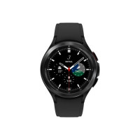 SAMSUNG Watch 4 Classic, 46mm Super AMOLED BT Calling with Body Composition Tracking  (Black Strap, Free Size) [10% instant discount on SBI Credit Card]
