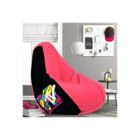 ComfyBean Bag with Beans Filled 4XL- Official: MTV Bean Bags - for Adults - Max User Height : 5.5-6 Ft.-Weight : 70-99 Kgs(Model: MTV_ARTWORK-10b - Pink)