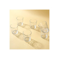 WONDERCHEF (Pack of 6) Modena Cube Glass Whisky Glass  (285 ml, Glass, Clear)