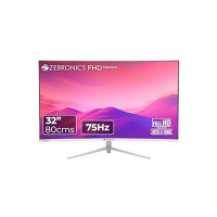 ZEBRONICS AC32FHD LED Curved 75Hz 80Cm (32") (81.28 Cm) 1920x1080 Pixels FHD Resolution Monitor with HDMI + VGA Dual Input, Built-in Speaker, Max 250 Nits Brightness, Black [10% Instant Discount  on ICICI Bank Credit Card]