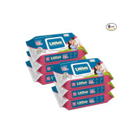 Little's Soft Cleansing Baby Wipes Lid, 80 Wipes (Pack of 6)