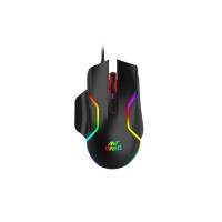 Ant Esports GM320 RGB Optical Wired Gaming Mouse | 8 Programmable Buttons | 12800 DPI I Ergonomic Design with Braided Cable - Black