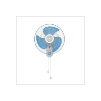 Polycab Aery 400 mm Silent Operation 3 Blade Wall Fan  (White, Blue, Pack of 1)