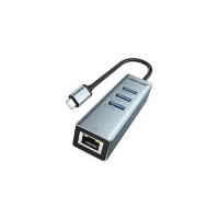 Lemorele USB C Hub - USB C Adapter, Aluminium USB C Hub with 10/100 Mbps Ethernet, 1 USB 3.0, 2 USB 2.0, USB C Adapter for MacBook Air/Pro M1, iPad M1, Windows, Chromebook, Lenovo, HP, Dell