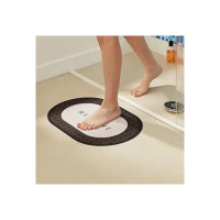 Amazon Brand - Solimo Water Absorbent Non-Slip Bathmat | Bathroom Mat | Anti-Skid, Lightweight | Super Absorbent | 38 cms X 58 cms (Brown)