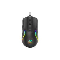 Ant Esports GM380 Wired RGB Gaming Mouse, 12800 DPI Optical Sensor, 6 Programmable Macros, Software Support for Custom Key Config, and RGB Settings for Windows 7/8/10/XP, Vista, Linus – Black
