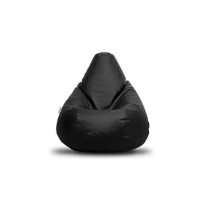 Amazon Brand Solimo Premium Faux Leather Bean Bag Filled with Beans | Capacity: Upto 6 Ft Height , 100 KG Weight | 2XL | Black