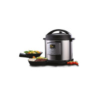 Usha iChef 6 Litre Electric Pressure Cooker | 1000W | 10 Indian Preset Menu | Keep Warm Fuction | Delay Timer | Slow Cooker | Automatic Rice Cooker, Steamer & More (Stainless Steel)