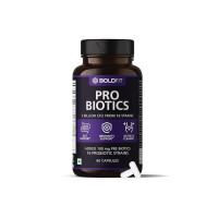 Boldfit Probiotics Gut Health Supplement 5 Billion CFU For Men & Women with 16 Strains & Prebiotics - Supports Digestion, Immunity Support, Detox & Cleanse - 60 Vegetarian Capsules, White