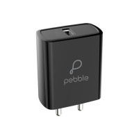 Pebble 18 W 3.1 A Mobile Charger with Detachable Cable  (Black, Cable Included)
