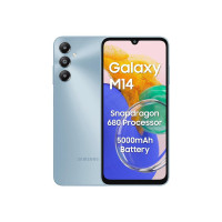 Samsung Galaxy M14 4G (Arctic Blue,6GB,128GB) | 50MP Triple Cam | 5000mAh Battery | Snapdragon 680 Processor | 2 Gen. OS Upgrade & 4 Year Security Update | 12GB RAM with RAM Plus | Without Charger