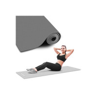 PowerMax Fitness YE6-1.2-GY 6mm Thick Premium Exercise Yoga Mat for Gym Workout [Ultra-Dense Cushioning, Tear Resistance & Water Proof] Eco-Friendly Non-Slip Yoga Mat for Gym and Any General Fitness