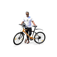Lifelong 26T Cycle for Men & Women – Mountain Bicycle with Wide MTB Tyres – Premium Single Speed Rigid Fork Gear Cycle – Bike with Padded Saddle, High Handlebar & Soft Rubber Grips (Black & Orange)