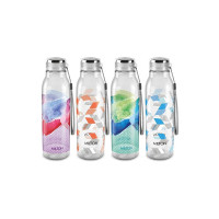 Milton Helix 1000 Pet Water Bottle, Set of 4, 1 Litre Each, Assorted | BPA Free | 100% Leak Proof | Office Bottle | Gym Bottle | Home | Kitchen | Travel Bottle | Hiking | Treking Bottle
