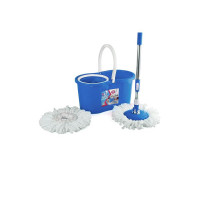 Cello Kleeno Compacto Spin Mop with 2 Refill | 360 Degree Rotating Mop | Extendable Rods with Handle Lock | Floor Cleaning Mop | Mop with Bucket | Blue (Coupon)