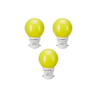 Halonix B22 0.5-Watt Led 0.5W Night Bulb (Pack of 3, Yellow, Round)