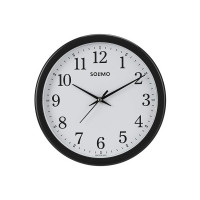 Amazon Brand - Solimo Round Wall Clock | Plastic | 10 Inch | Black