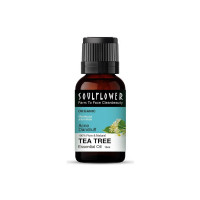 Soulflower Organic Tea Tree Essential Oil for Skin, Hair, Face, Acne Care, Dandruff | 22 years of worldwide Trust, Ecocert Certified Organic 100% Pure, Natural, Undiluted Therapeutic Grade | 10ml (Coupon)