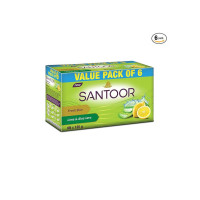 Santoor Fresh Skin Aloe Vera & Lime Bathing Soap with Nourishing & Anti-Aging Properties| For Smooth & Soft and Younger-Looking Skin| For All Skin Types| 125g, Pack of 6