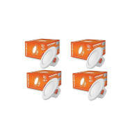 Halonix Kornet 5.5-Watt Junction Box White Led Downlighter| Cut Out- 3 inch | Surge Protection - Upto 4 KV (Pack of 4, White)