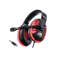 AirSound Gaming Over-Ear Headset Headphone| Red LED Lights| 7.1 Surround Sound| Noise Cancelling Mic| Volume Control, USB Interface for All Laptop (Alpha-2) [ Apply ₹630 coupon ]