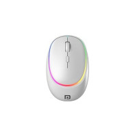 Portronics Toad IV Bluetooth Mouse with 2.4 GHz Wireless (Dual Connectivity), Rechargeable, Connect up to 3 Devices, RGB Lights, Adjustable Optical DPI, for Laptop, PC, Tablet, Smartphone (White)