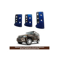 Oshotto 3 Pcs Non-Slip Manual CS-036 Car Pedals Kit Pad Covers Set Compatible with Mahindra Bolero (Blue)