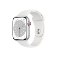 Apple Watch Series 8 GPS + Cellular with ECG app, Temperature sensor, Crash Detection  (White Strap, Regular)