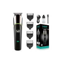 VGR V-191 Professional Rechargeable Cordless Beard Hair Trimmer Kit with Guide Combs Brush USB Cord for Men, Family or Pets, Black